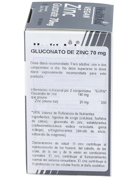 Gluconato De Zinc 70 Mg 90 Comp de Health Aid