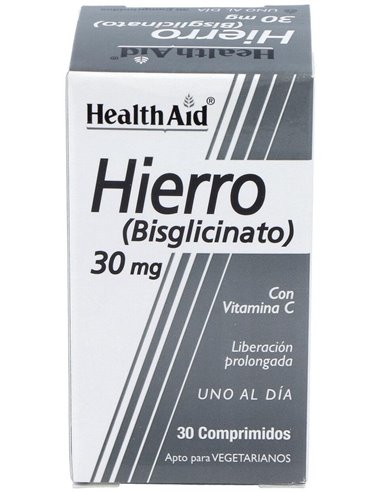 Hierro (Bisglicinato) 30 Mg 30 Comp de Health Aid