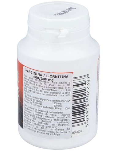 L-Arginina Y L-Ornitine 60Comp. Health Aid de Health Aid
