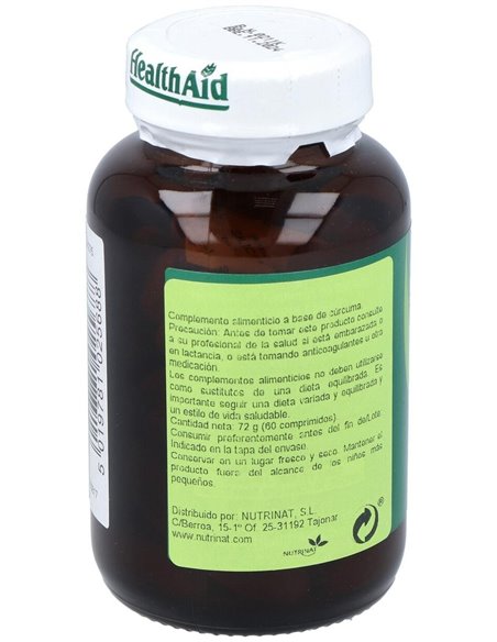 Cúrcuma (Curcuma Longa) 750 Mg 60 Comp de Health Aid
