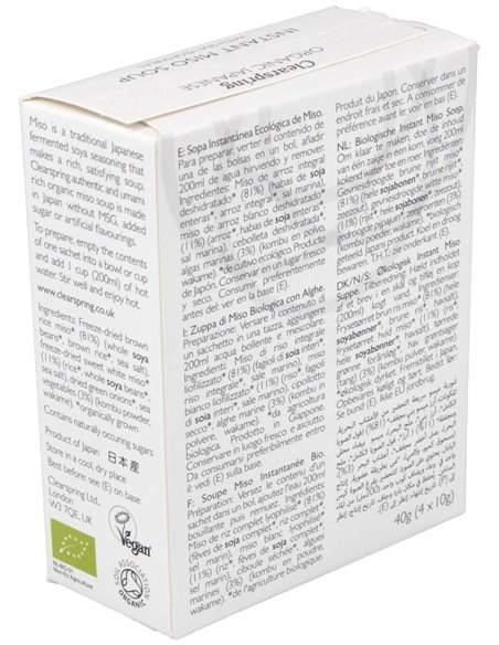 Sopa De Miso Y Algas (4X10G) de Clearspring
