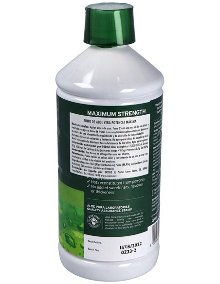 Aloe Pura Zumo Aloe Vera Potencia Maxima 1Litro de Madal Bal