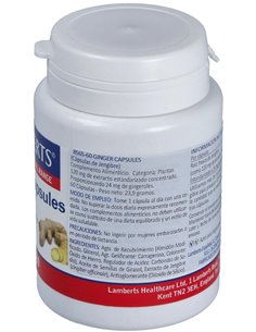 Jengibre 14.400 mg (24 mg de gingeroles) 60 Caps. de Lamberts 2