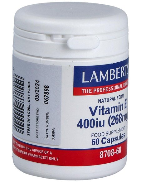 Vitamina E Natural 400 UI 60 Caps. de Lamberts
