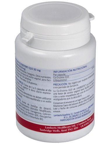 Coenzima Q10 30 mg 60 Caps. de Lamberts