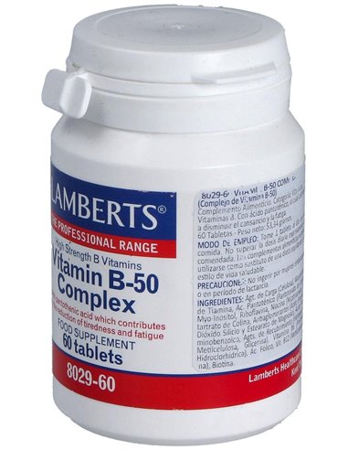 Complejo de Vitaminas B-50 60 Tabs. de Lamberts