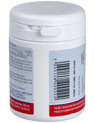 Vitamina B6 50 mg (Piridoxina) de Lamberts