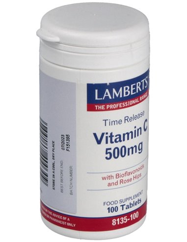 Vitamina C 500 mg + Bioflavonoides Time Release 100 Tabs. de Lamberts