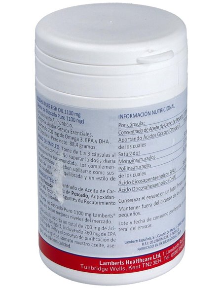 Aceite de Pescado Puro 1100 mg 60 Caps. de Lamberts
