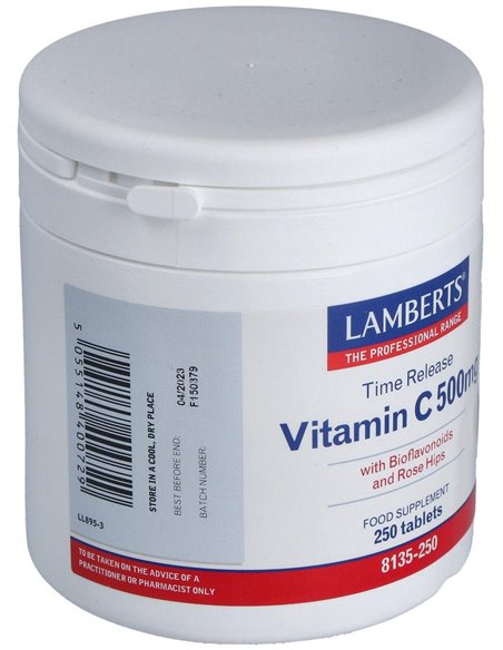 Vitamina C 500 mg + Bioflavonoides Time Release 250 Tabs. de Lamberts