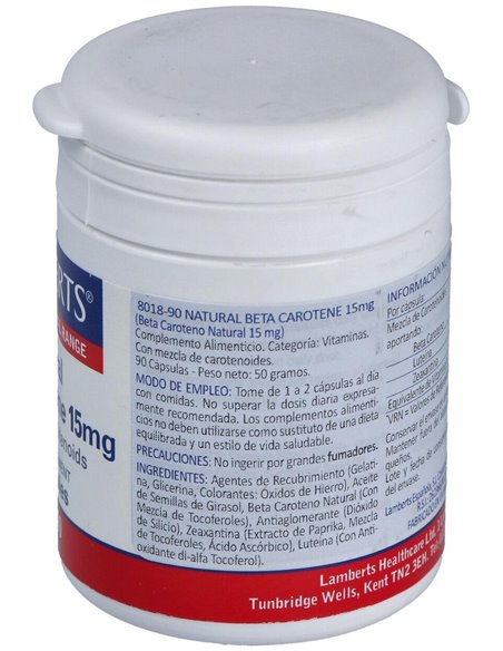 Beta caroteno Natural 15 mg 90 Caps. de Lamberts
