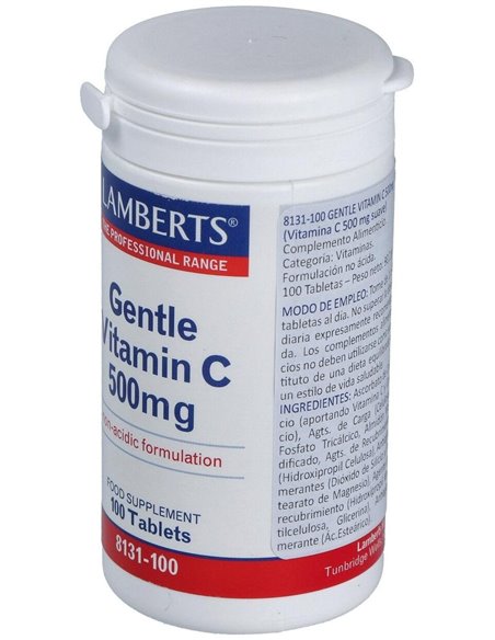 Gentle Vitamina C 500 mg (Forma suave, no ácida) 100 Tabs. de Lamberts