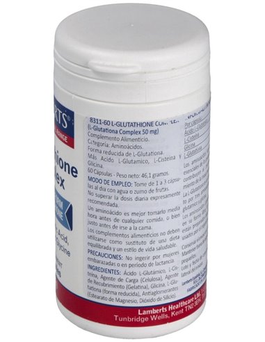 L-Glutationa Complex 60 Caps. de Lamberts