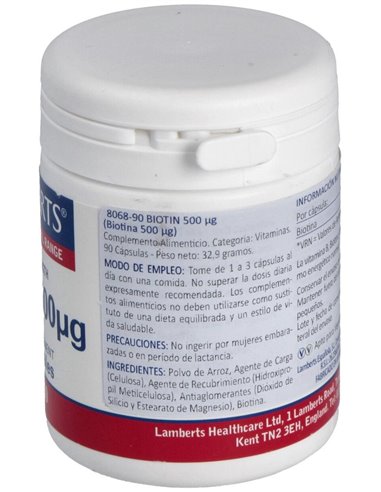 Biotina 500 µg 90  Caps. de Lamberts