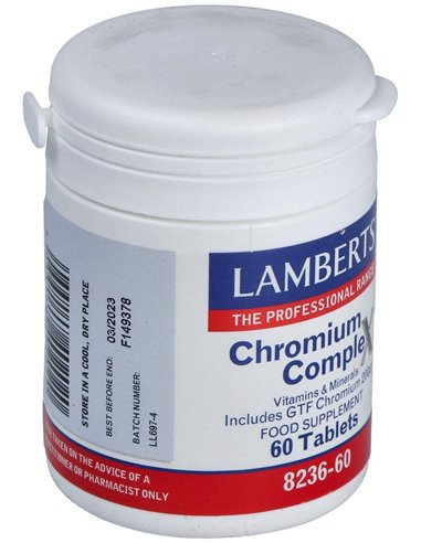 Complejo de Cromo (Con Vit B,C, Mag, Cu y Zn) 60 Tabs. de Lamberts