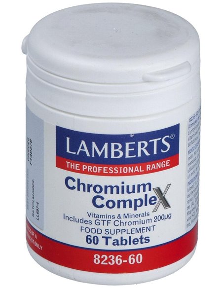 Complejo de Cromo (Con Vit B,C, Mag, Cu y Zn) 60 Tabs. de Lamberts