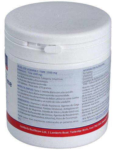 Vitamina C 1500 mg + Bioflavonoides Time Release de Lamberts