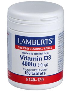 Vitamina D3 400 UI (10 µg) 120 Tabs. de Lamberts 2