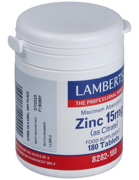 Zinc 15 mg (Como citrato) de Lamberts