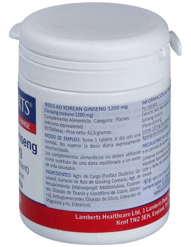 Ginseng Coreano 1200 mg de Lamberts
