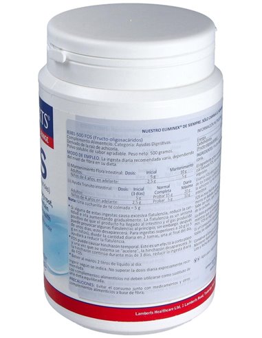 FOS® (Fructo-Oligosacáridos en polvo) 500 g de Lamberts