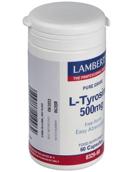 L-Tirosina 500 mg 60 Caps. de Lamberts