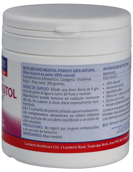Myo Inositol en polvo 100% Natural de Lamberts