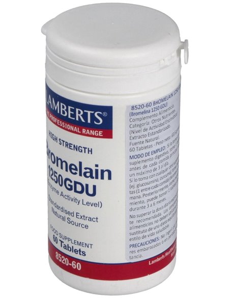 Bromelina 1250 GDU 60 Tabs. de Lamberts