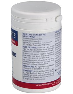 L-Lisina HCl 1000 mg 120 Tabs. de Lamberts 2