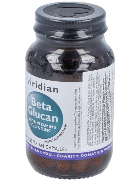 Beta Glucano 250Mg. Plus Vit C, D3, Zinc 30Cap.Veg de Viridian