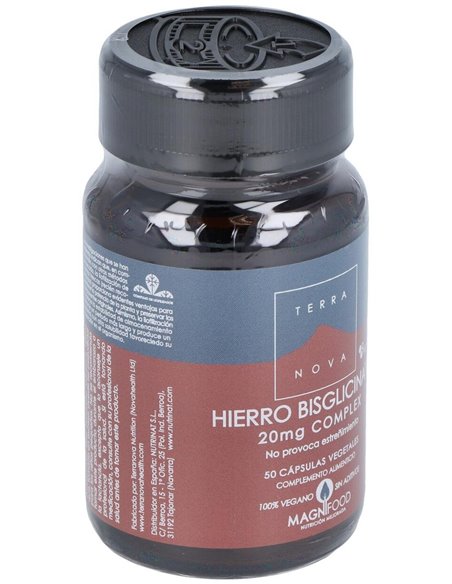 Hierro Bisglicinato 20 Mg Complex 50 Vcáps de Terranova