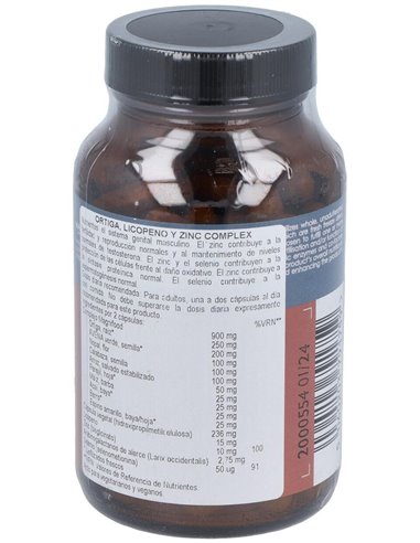 Ortiga,Licopeno Y Zinc Complex 100Vcap.. de Terranova