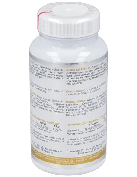 Vitamina D3 5000Ui 90Comp. de Airbiotic