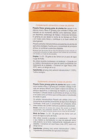 Ext. Panax Ginseng 100Ml. Bio de Physalis