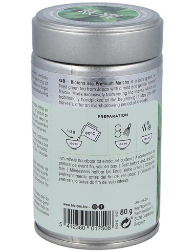 Premium Matcha 80Gr. Eco Vegan de Biotona