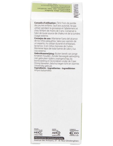 Sandalo De Las Indias Occ. Aceite Esencial 10Ml. de Pranarom Aceites