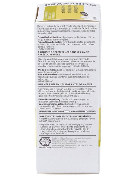 Calendula Aceite Vegetal Bio 50Ml. de Pranarom Aceites