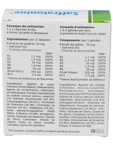 Saffratonine (Azafran Y Otros) 30Cap. de Biover