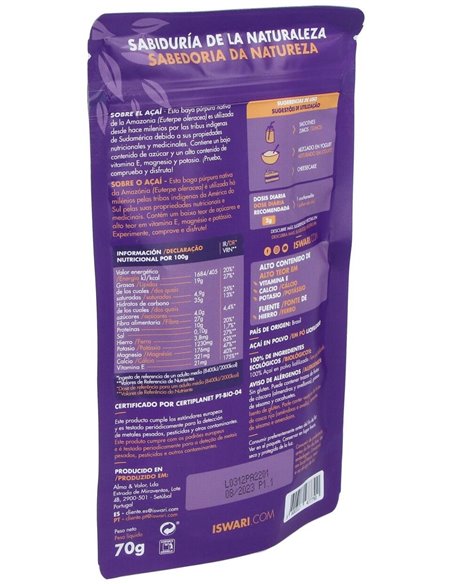 Açai Liofilizado Bio 70G  70G de Iswari
