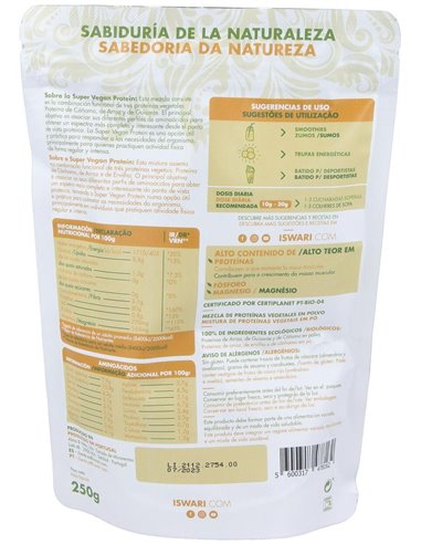 Super Vegan Protein Bio 250G  250G de Iswari
