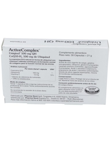 Activecomplex Q10 Ubiqinol 60Cap. de Pharma Nord