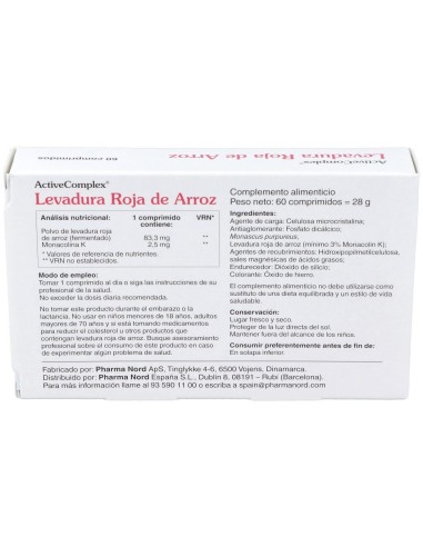 New Activecomplex Levadura Roja De Arroz 60Comp. de Pharma Nord