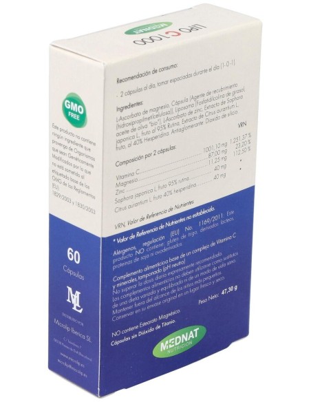 Lipo C 1000 Vitamina C Liposomada 60Cap. de Mednat
