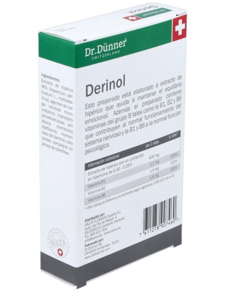 Derinol (Deprinol) (Hiperico) 40Cap. Dr.Dunner de Salus