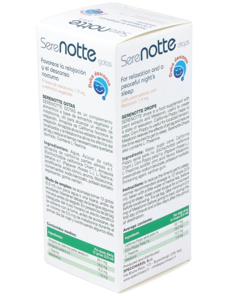 Melatonina 1,9Mg. (Serenotte) 50Ml. de Specchiasol
