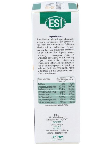 Melatonin Pura 1Mg.Con Erbe Della Notte 50Ml. de Trepatdiet-Esi
