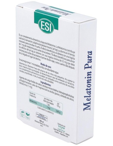 Melatonin Pura 1Mg. 60Microtabletas de Trepatdiet-Esi