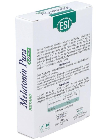 Melatonin Retard Pura 1,9Mg. 60Microtabletas de Trepatdiet-Esi