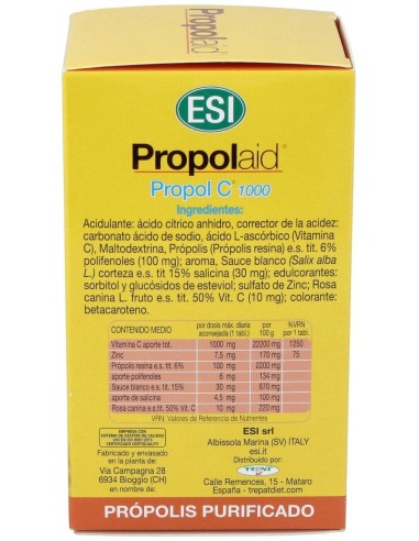 Propolaid Propol C 1000Mg. 20Comp.Eferv. de Trepatdiet-Esi