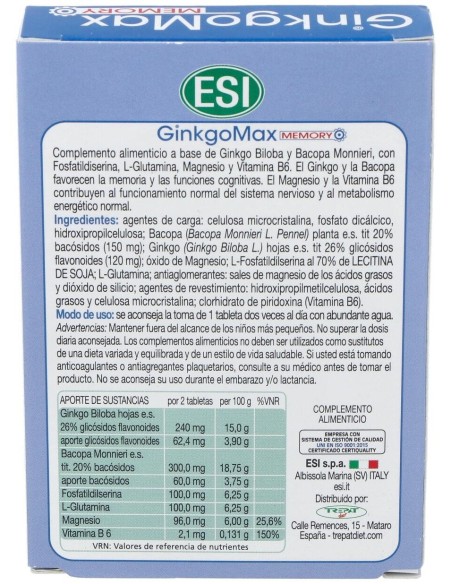 Ginkgomax Memory 30Comp. de Trepatdiet-Esi